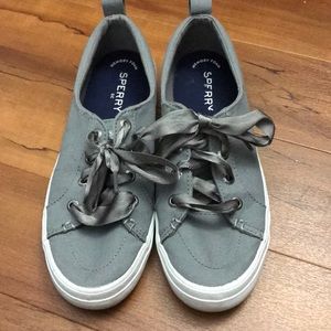 Sperry Satin Lace Sneaker - Gray